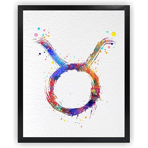 Dignovel Studios 8X10 Unframed Zodiac Sign Symbol Taurus Astrological Signs Astrology Abstract Love Motivational Strength Watercolor Art Print Home Office Wall Décor Poster DN687