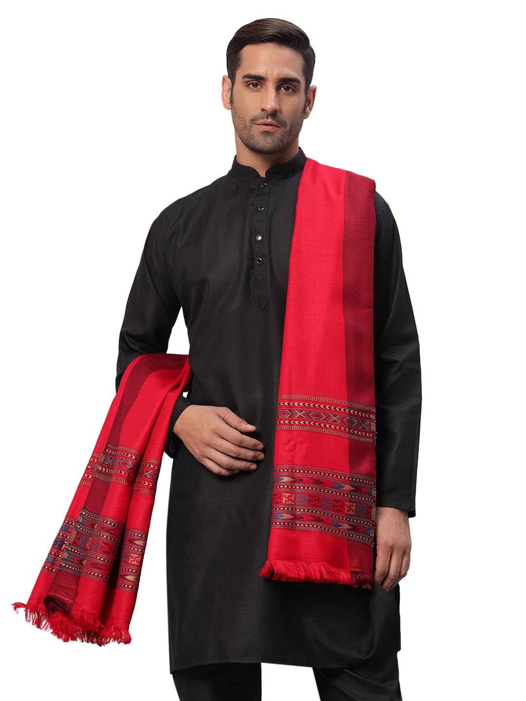 ravaiyaa - attitude is everything Men Jamawar Design Stylish Shawl, Warm and Soft Winter Shawl, Kashmiri Wool Shawl Wraps, Faux Pashmina (80L x 40W Inch)-picture-27