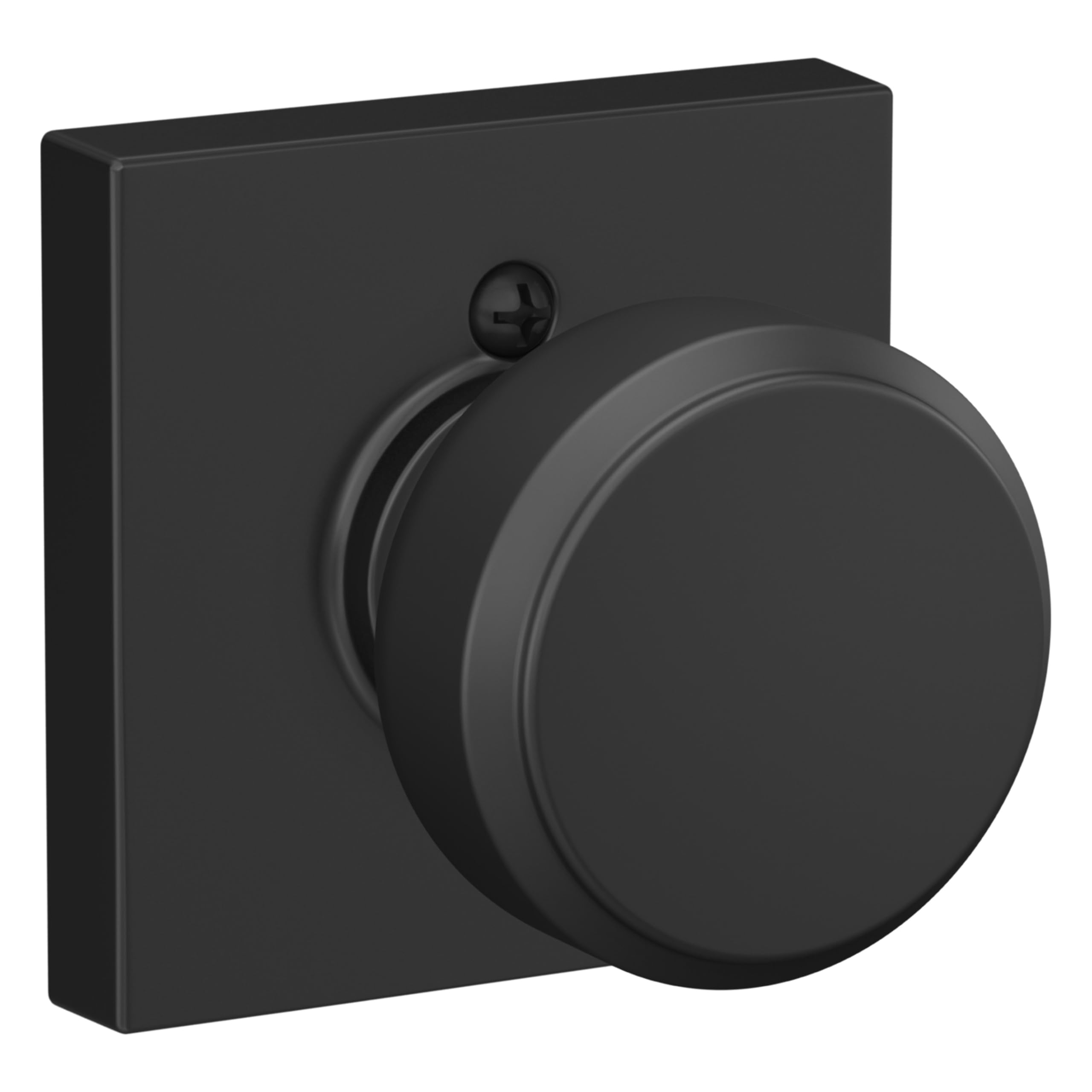 SCHLAGE Bowery Non-Turning Dummy Door Knob, Collins Trim, Matte Black