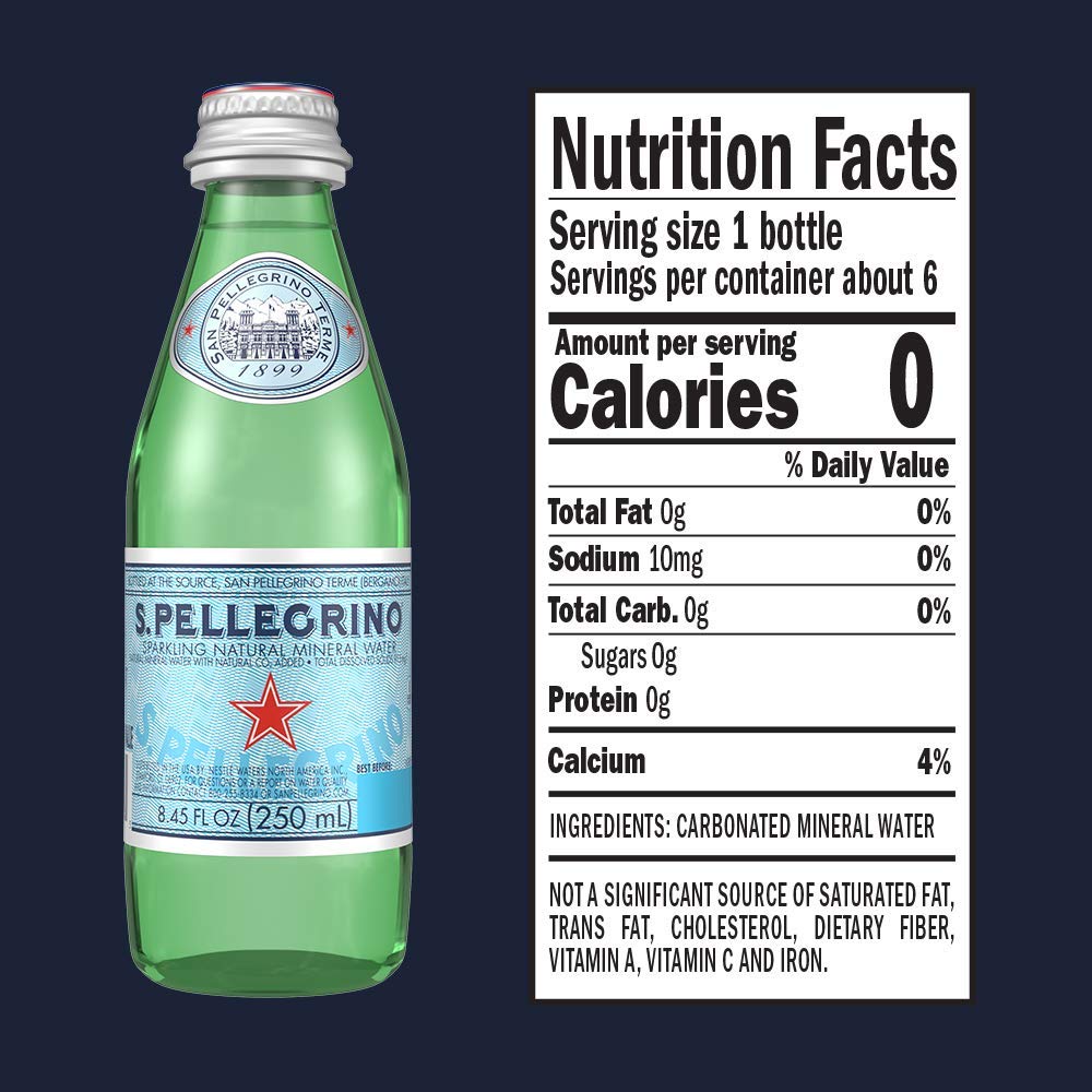 S.Pellegrino Sparkling Natural Mineral Water, 8.45 Fl Oz (pack of 6)