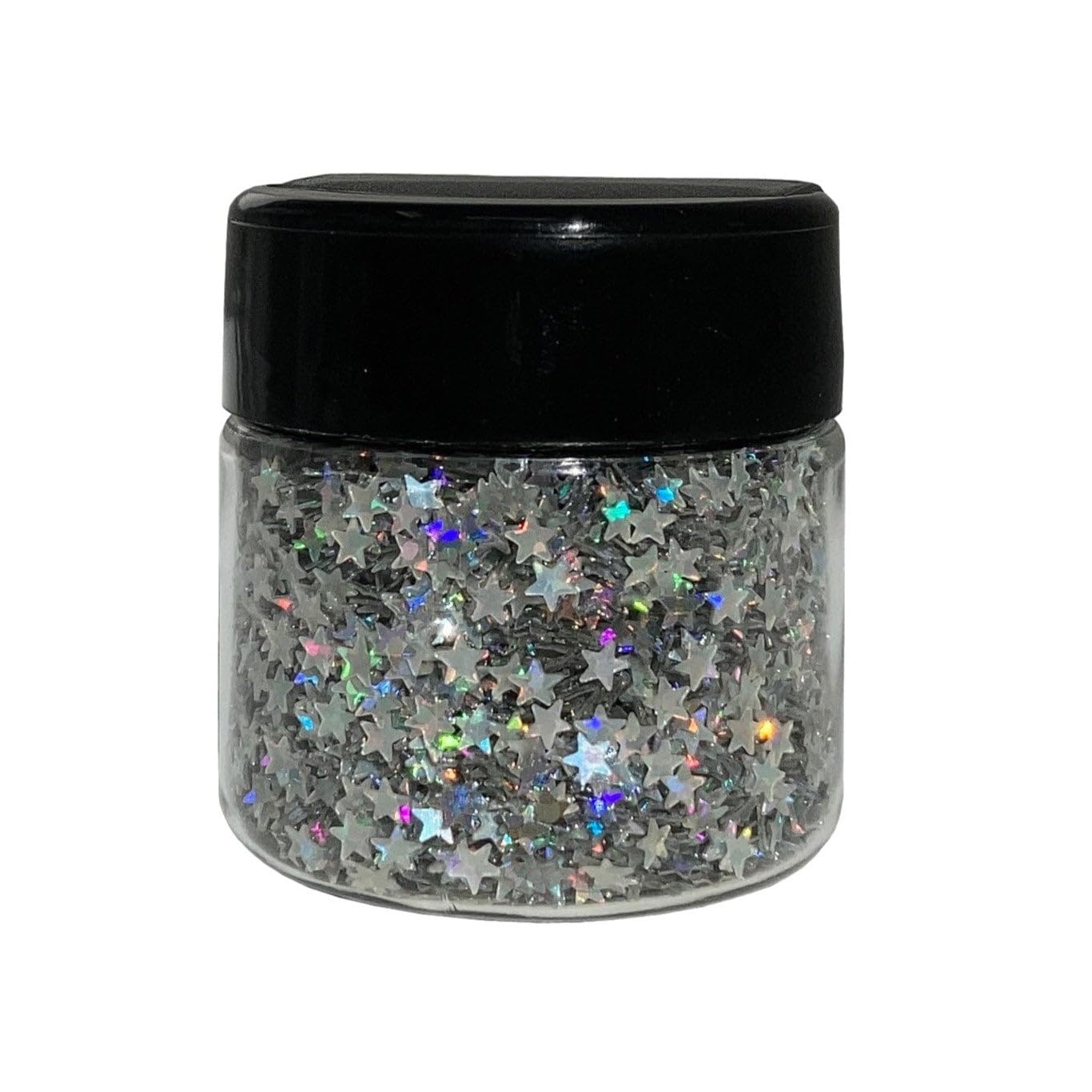 DIY Kit Creations: Biodegradable Holographic Stars Cosmetic Grade Glitter 0.75 oz jar - Vegan & Made in The USA