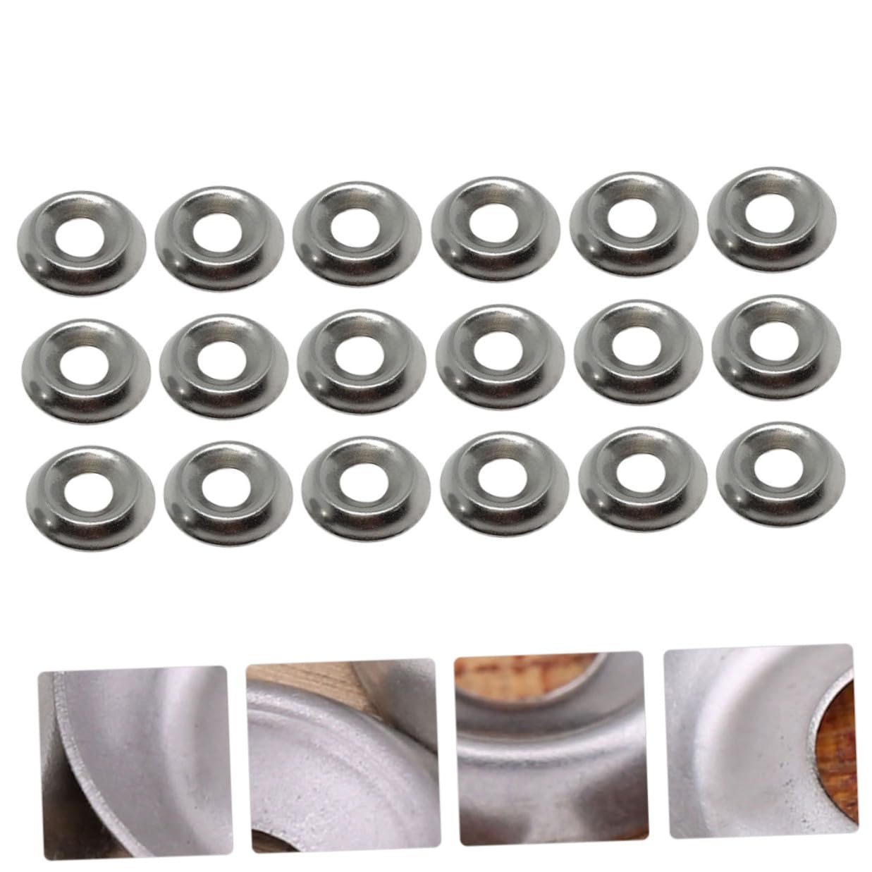 100pcs 304 Stainless Steel Fisheye-Shaped Bolt Gaskets Concavo-Convex Cup Washers Rust-Resistant Replacement Fixing Washers for Plumbing and Industrial Use