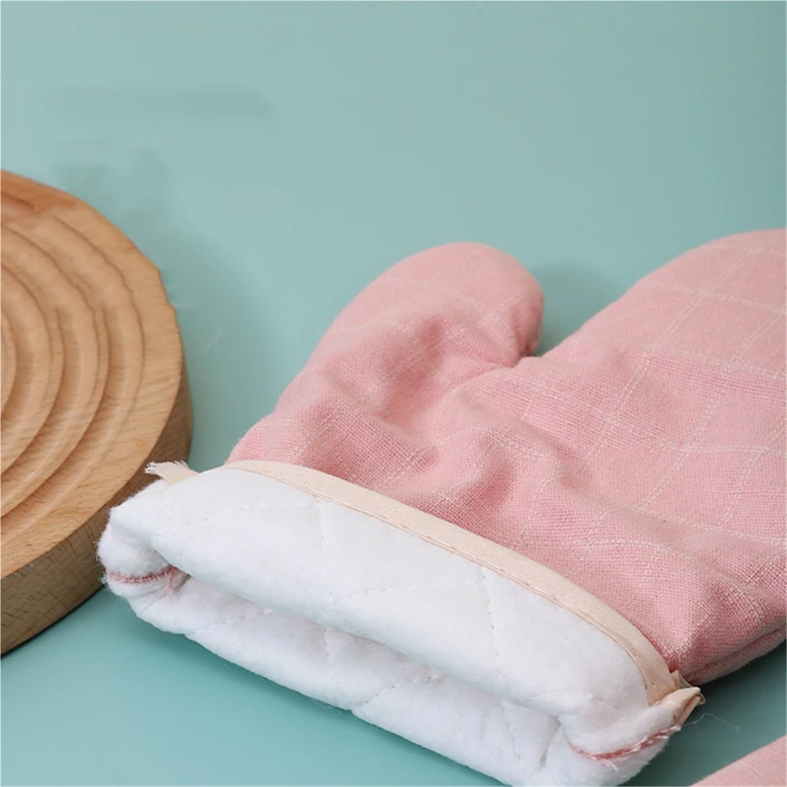 Gants de Cuisine Double Couche, résistants à la Chaleur, avec Tapis Isolant et antidérapant pour Barbecue.