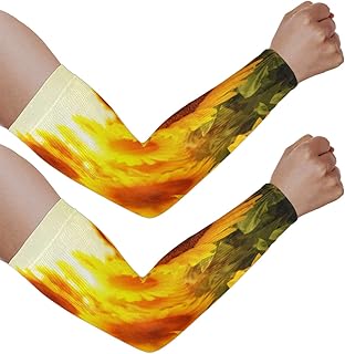 Mangas de braço de proteção solar UV para homens e mulheres, mangas de flores de girassol protegem os braços esportes mangas de braço proteção solar mangas de braço capa protetora UV, Girassol