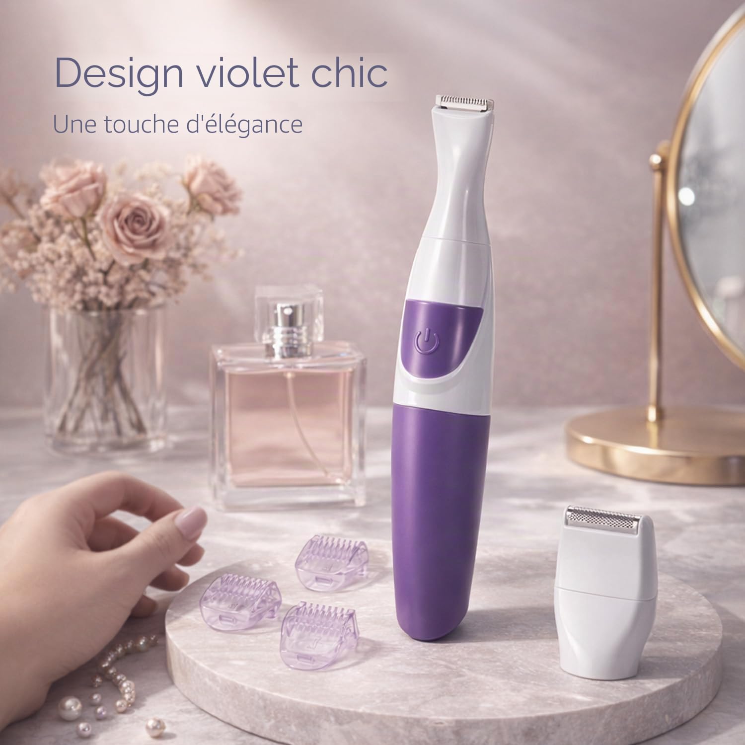 Tondeuse Bikini Rechargeable,rasoir electrique femme,Épilation indolore pour peaux sensibles,Précision & Confort,les Sourcils, la Moustache, la Barbe, les Bras, les Jambes,les Aisselles, la