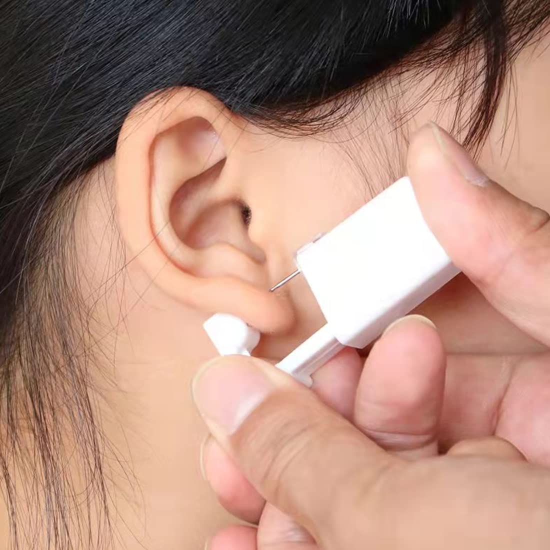 Pistolas Desechables para Piercing de Oreja Blanco Kit de Perforación sin Dolor Portátil