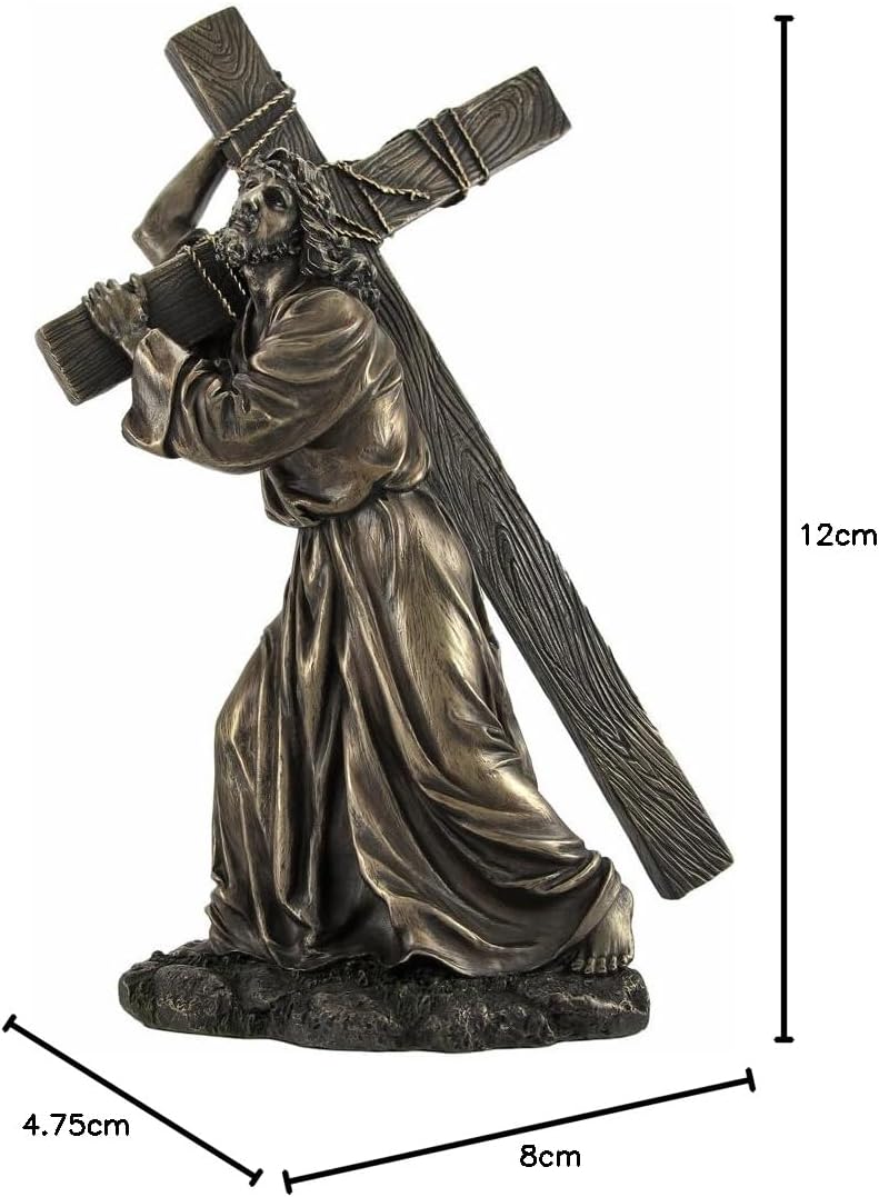 Veronese Design 12 Inch Jesus on The Way to Calvary Cold Cast Resin Bronze Finished Statue Profound Religious Sculpture for Christian Devotion Home Decoration - Image 7