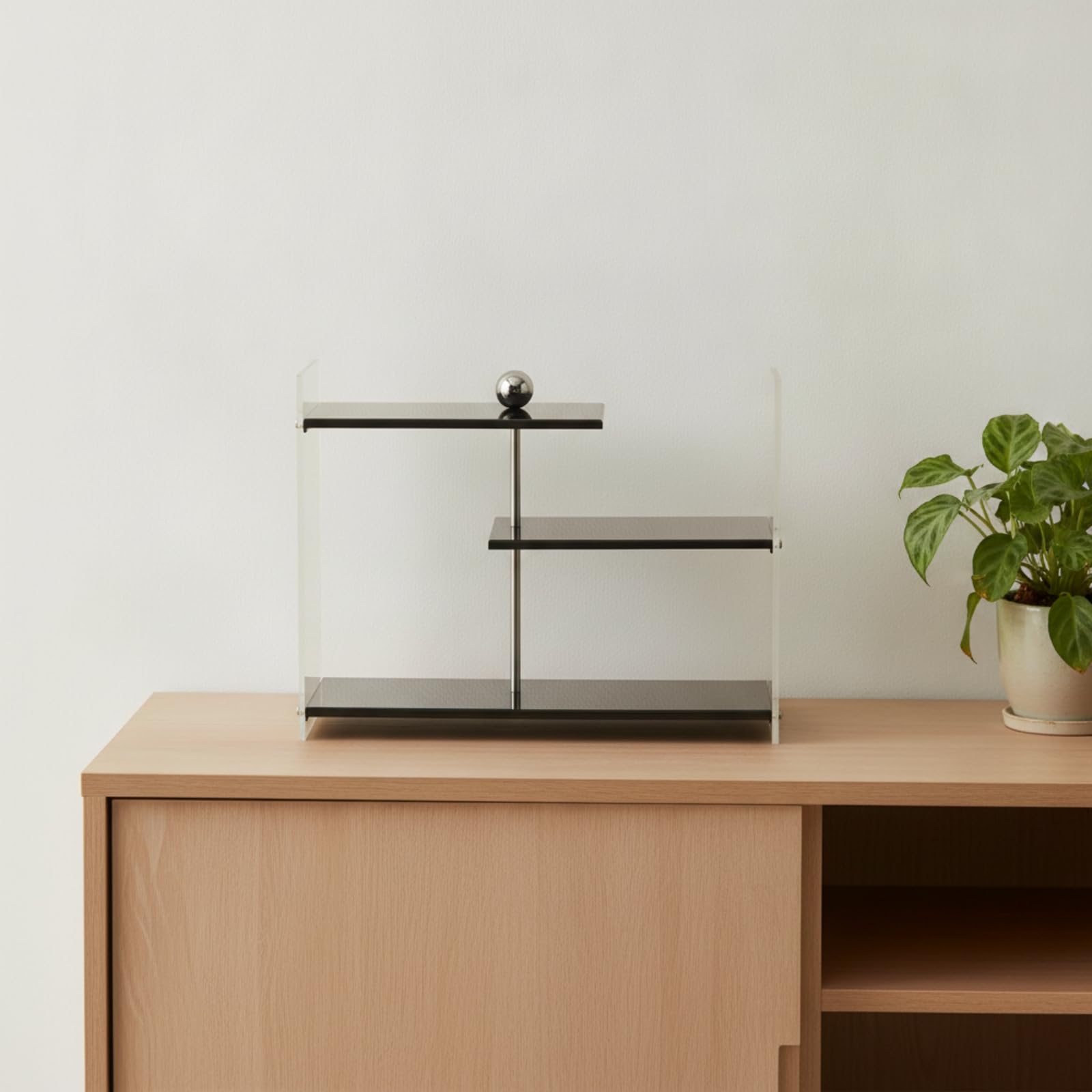 Étagère Comptoir avec Marches Étagé Présentoir Table avec Étagères Polyvalent Organisateur Maquillage Étagères pour Coiffeuse, Argent