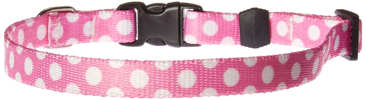 Yellow Dog Design Standard Easy-Snap Collar, Watermelon Polka Dot, Extra Small 8" - 12"
