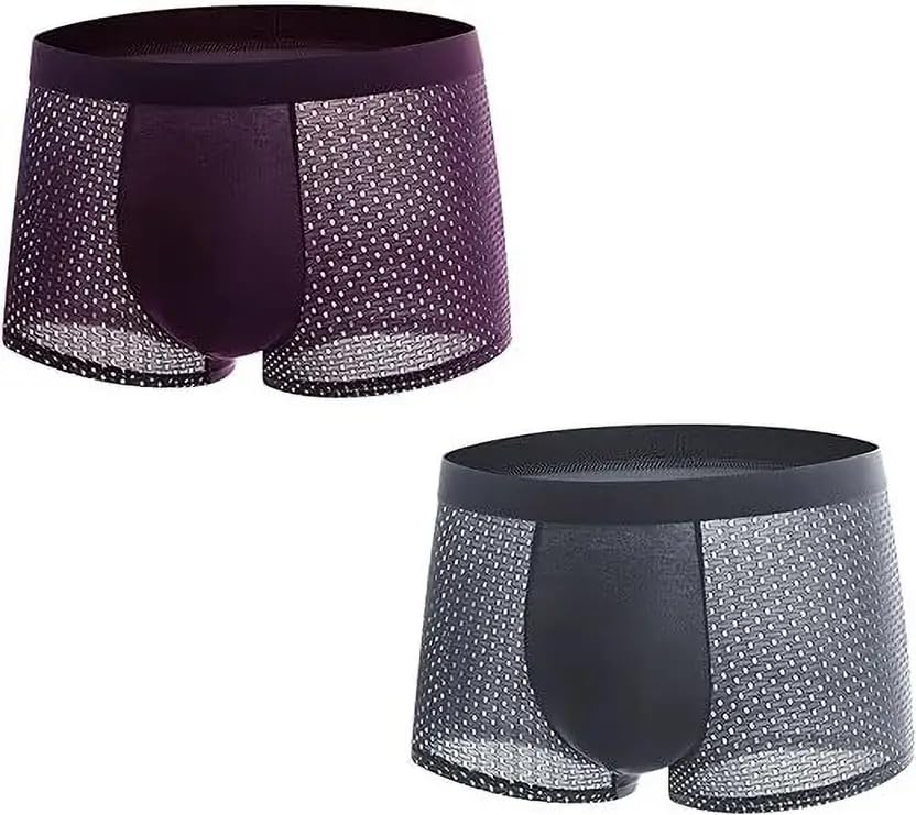 men’s soft breathable mesh dotted boxer underwear | premium lycra stretch fabric | ultra comfort & quick dry | dots printed | multicolor - pack of 2