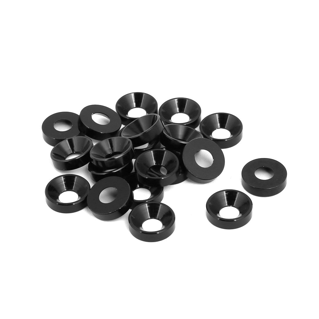 uxcell M5 Aluminium Alloy Car Bumper Trunk Washer Black 20pcs
