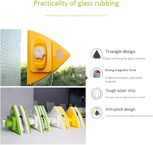 Miniatura 4 de Limpiador magnético de ventanas, ajustable magnéticolimpiador de ventanas magnético de doble cara con cuerda de seguridad anticaídas, diseño