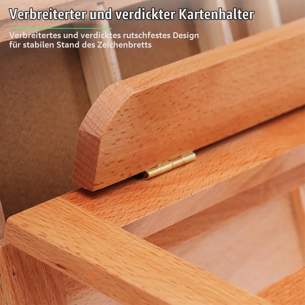 Tischstaffelei Holz,Verstellbare Hölzerne Aufbewahrungsbox Mit Drei Schubladen Und Staffelei, Tragbarer Kunsttisch Für Malerei Und Zeichnung, Geeignet Zur Aufbewahrung Von Farben, Markern Und Stiften