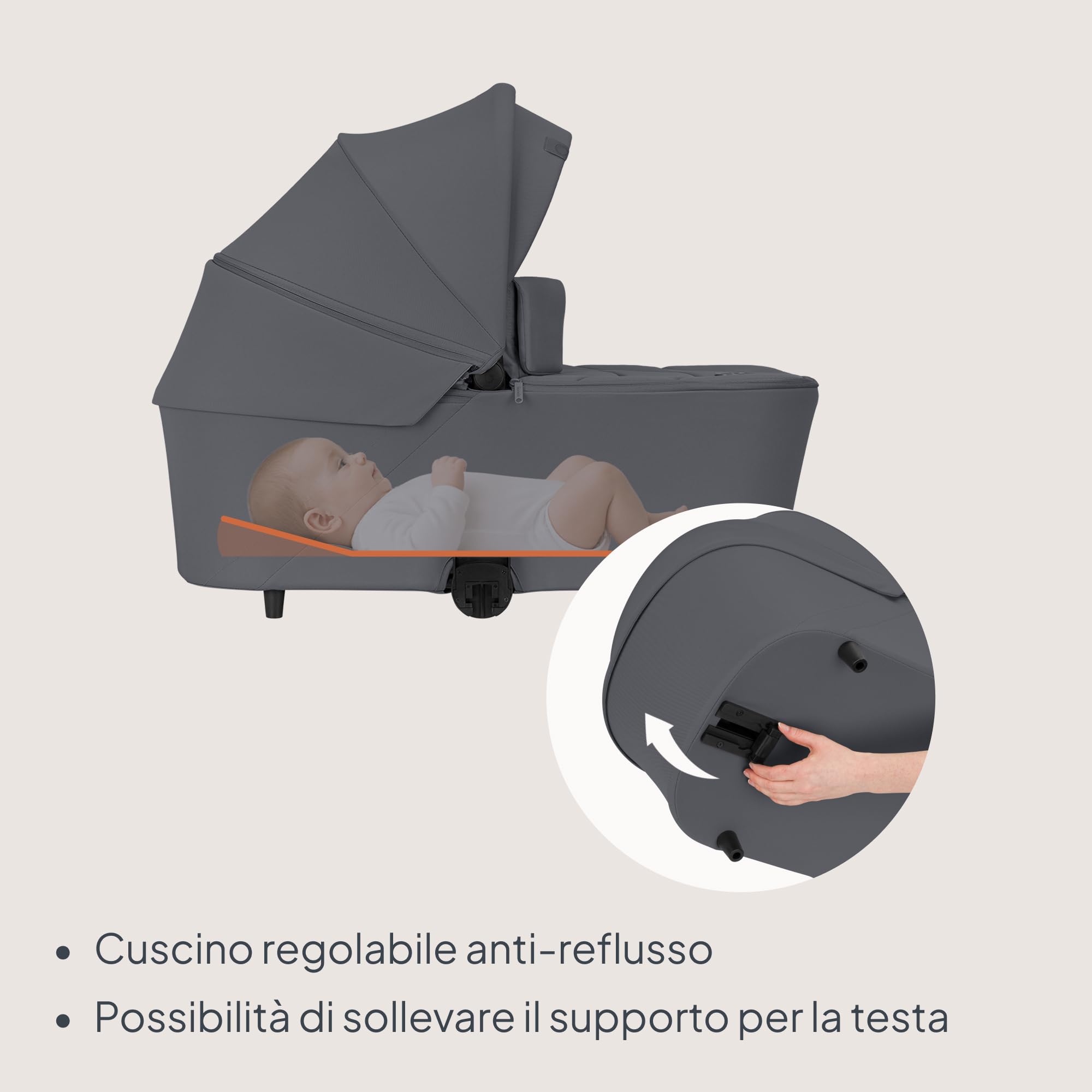 LIONELO Carmine Passeggino Trio 3 in 1 per Bambini 0-4 Anni fino a 22 kg | Sistema Modulare Pieghevole, Navicella Portatile e Seggiolino Auto Ovetto, Ruote GravelTech, Ammortizzazione, Cappottina XXL