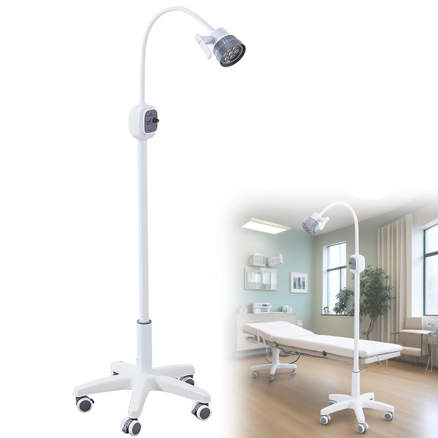 Chirurgische Untersuchungsleuchte, 360° Drehbare Stehleuchte, Reinweiße Kaltlichtquelle, Chirurgische Beleuchtung Mit Dimmbarer LED, Für Gynäkologie, Ambulanz, Stomatologie