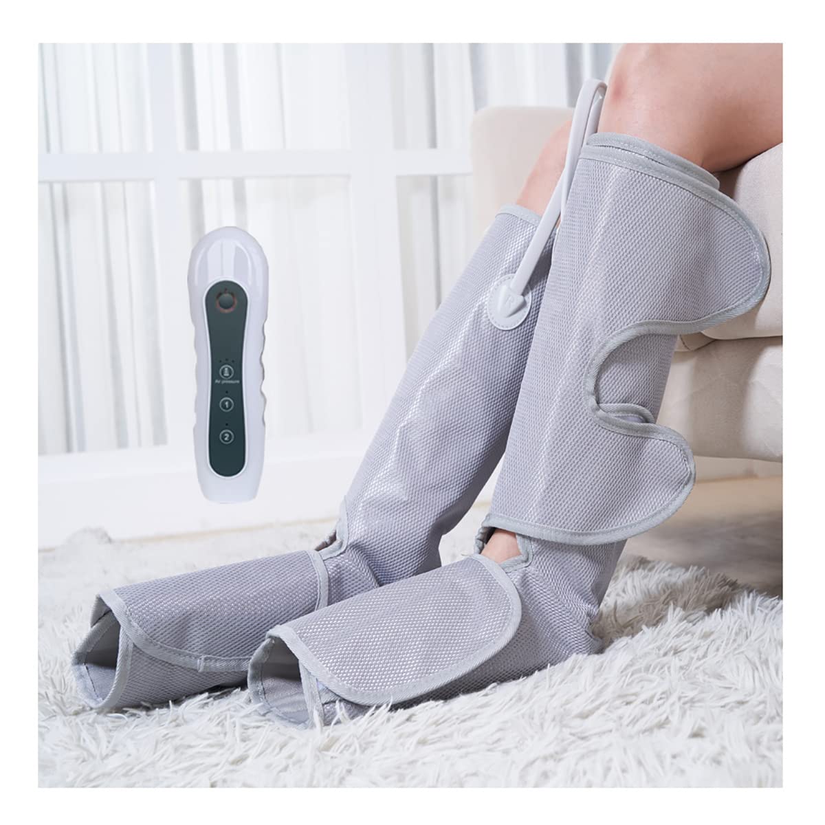 Massaggiatore per gambe e piedi a compressione d'aria, Massaggiatore per gambe per circolazione e rilassamento, Fasce per gambe di grandi dimensioni Uso domestico Aiuta a rilassare le gambe, Regali