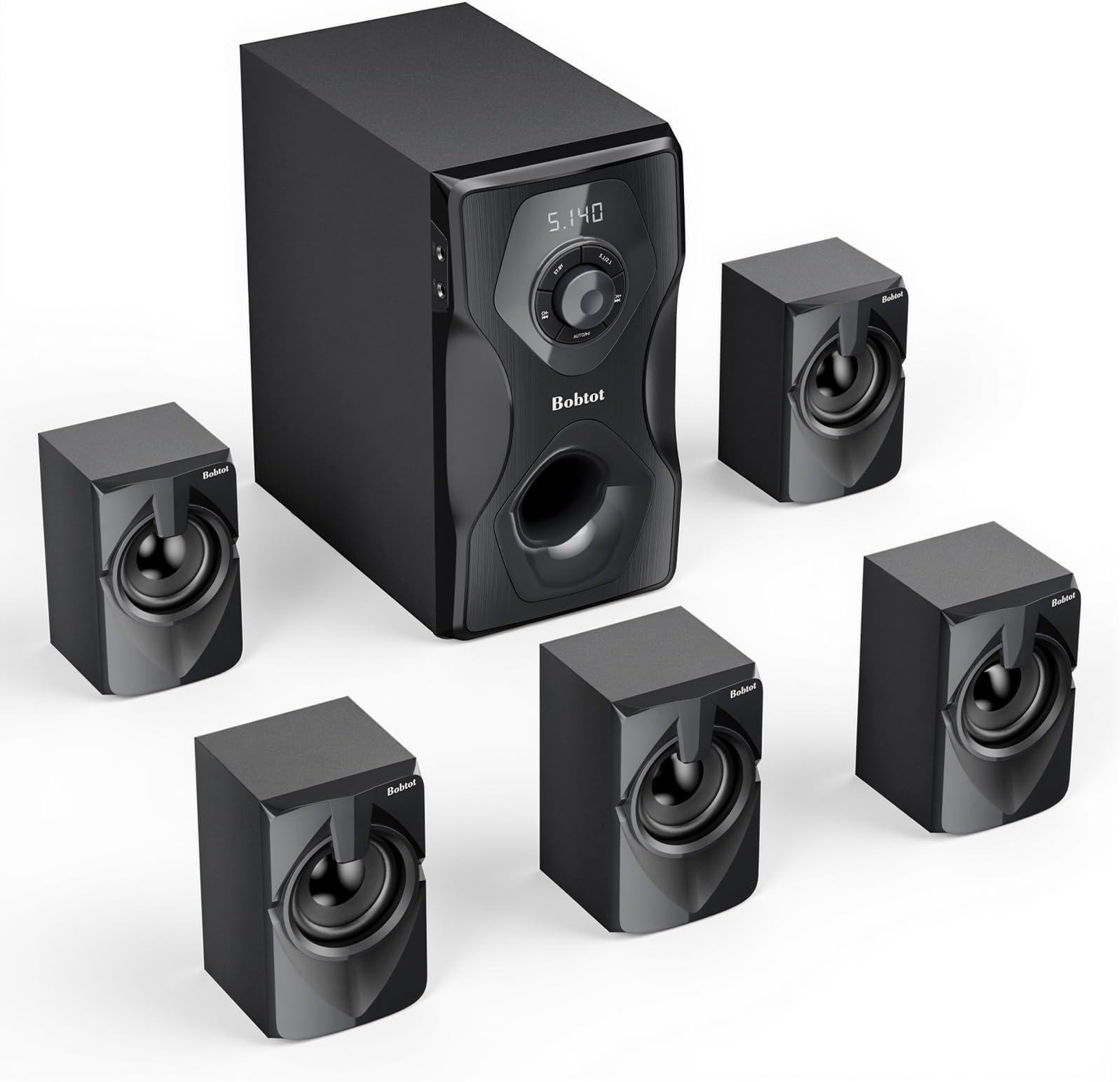 Bobtot Surround Sound Speakers Home Theater Systems - 700 Watts Peak Power 5.1/2.1Wired Stereo Speaker System 5.25" Subwoofer Strong Bass with Bluetooth ARC Optical Input