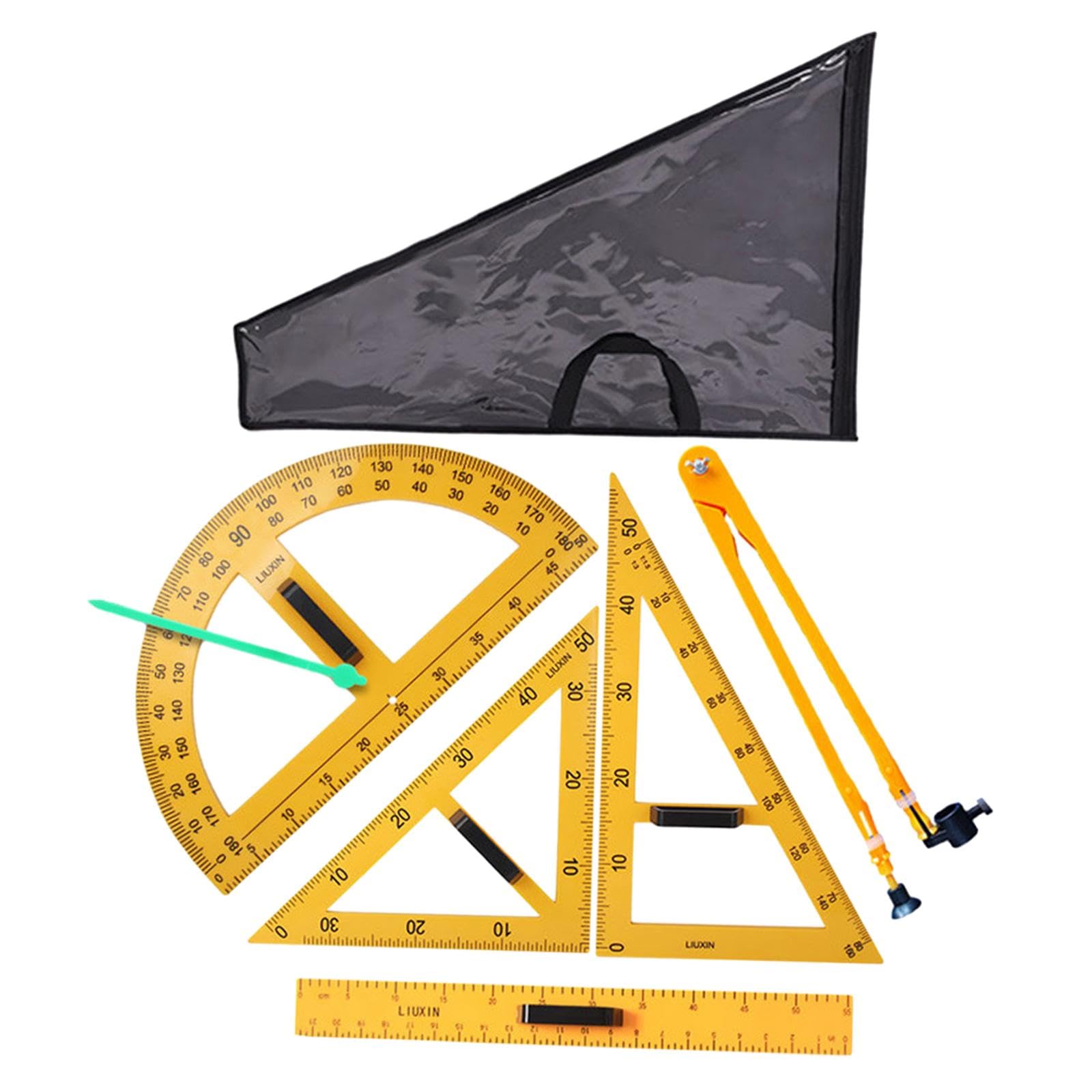 Gralara Set di righelli per geometria matematica Righelli didattici multifunzione, disegni di triangoli che disegnano strumenti di geometria matematica per la, 5 pezzi