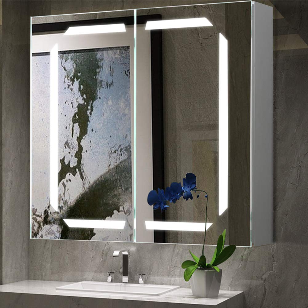 Buy Warmiehomy Modern Led Illuminated Bathroom Mirror Cabinet Wall Ed Bathroom Mirror With 