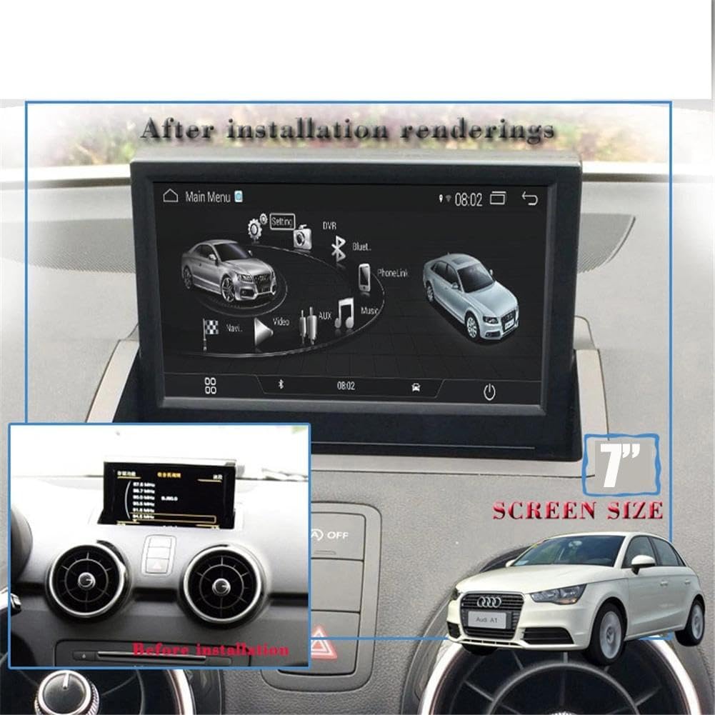 Android 13 Car Radio for Audi A1 2010- Stereo Upgrade 10.25 Inch IPS Screen GPS Navigation Replacement with Carplay Android Auto Bluetooth SWC DSP RDS 4G WiFi(8 Core 8G+128GB,High Version)