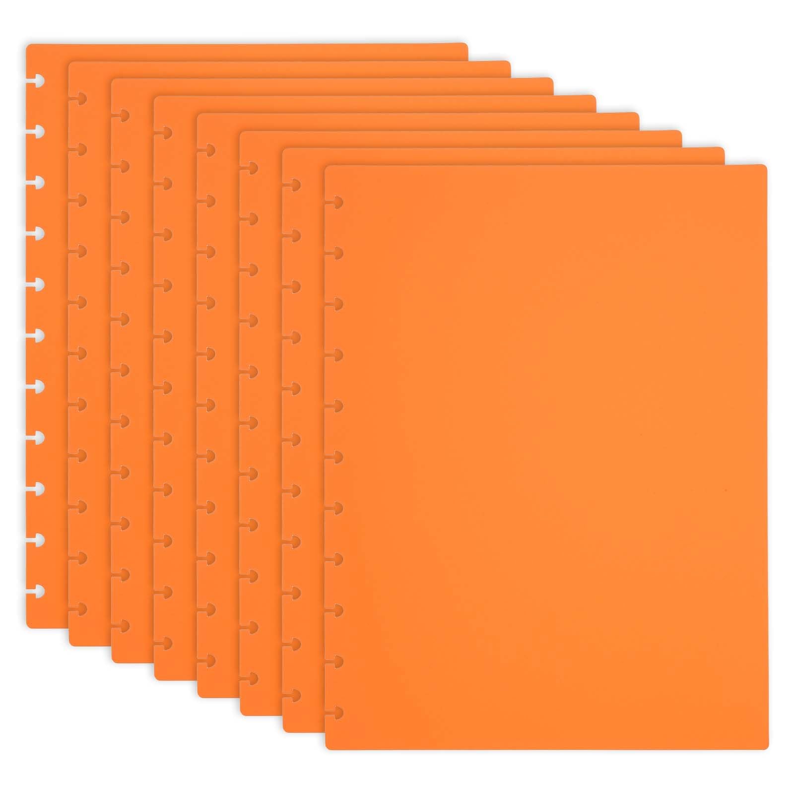 PATIKIL 4 Pair Discbound Notebook Cover, 8.74" x 11.26" Letter Size PP Disc Planner Cover for Arc Notebook Happy Planner Office Product, Orange