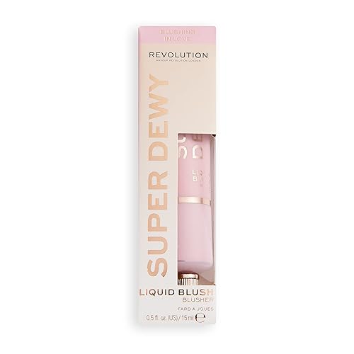 Miniatura 3 de Makeup Revolution Superdewy - Rubor líquido, ligero y mezclable para mejillas, ultra pigmentado, vegano y libre de crueldad, rubor enamorado, 0.5