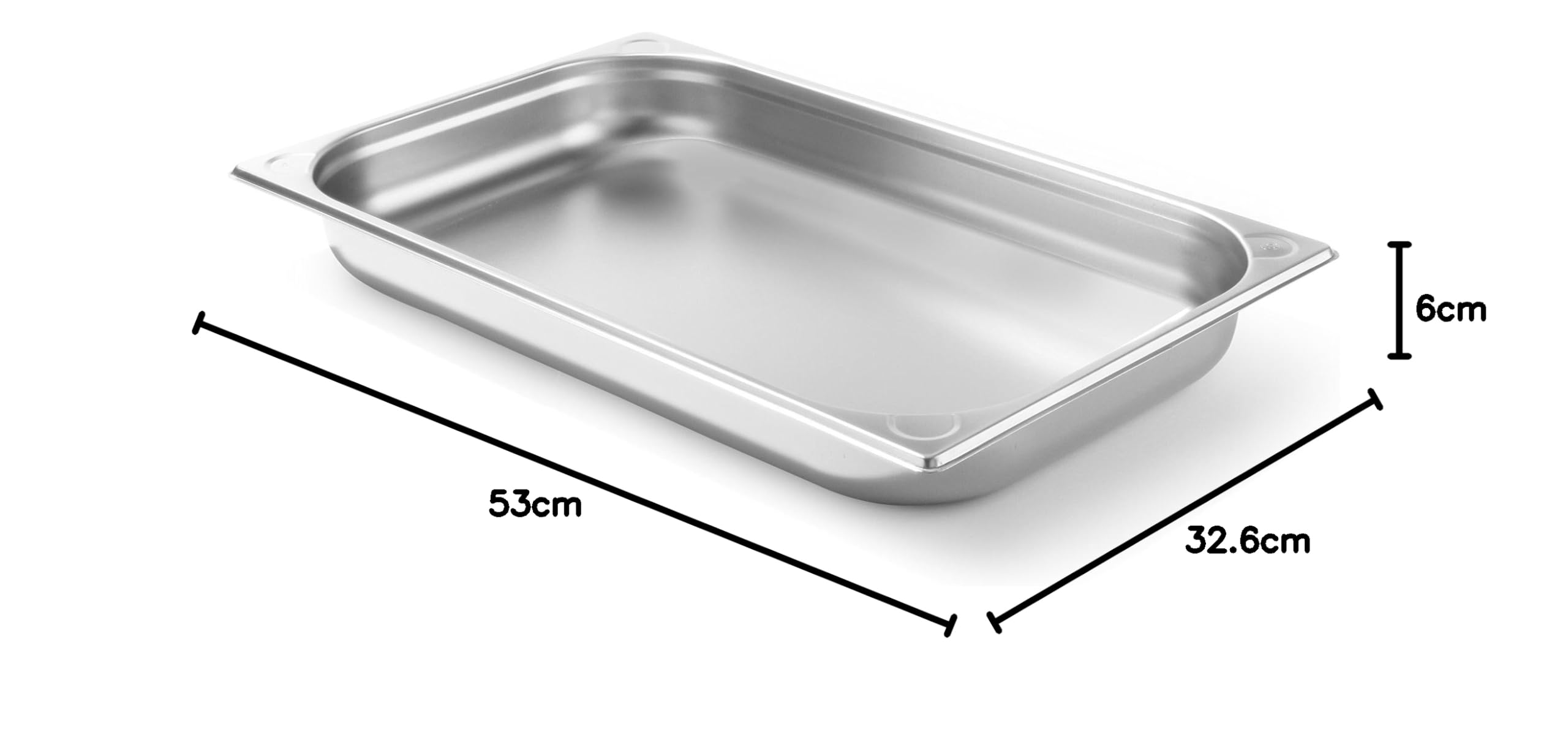 HENDI Recipiente GN 1/1,contenedor GN,esquinas reforzadas,resistente a Temperaturas de -40° a 300°C,apto para hornos,congeladores,calientaplatos,baño María,9L,530x325x(H) 65mm,acero inoxidable