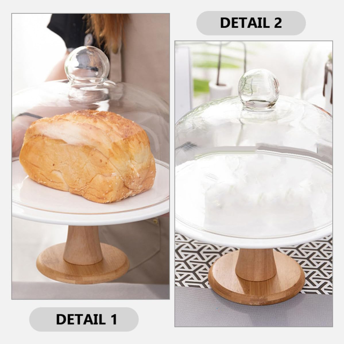 VOSAREA Présentoir à Gâteau de Mariage Petit en Verre avec Couvercle