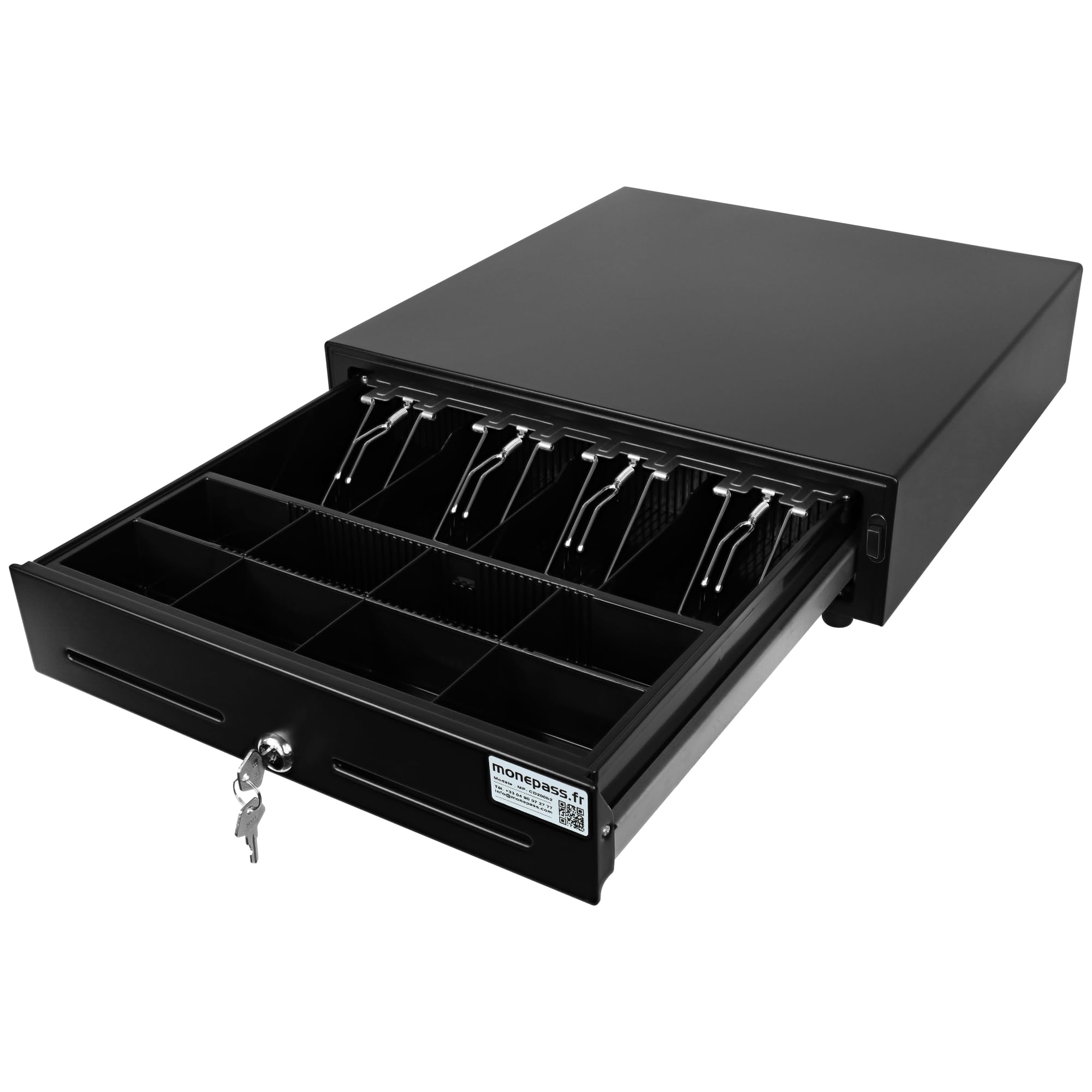 Monepass CD200b2-4B/8C Tiroir-caisse 41 cm à ouverture manuelle avec Insert amovible