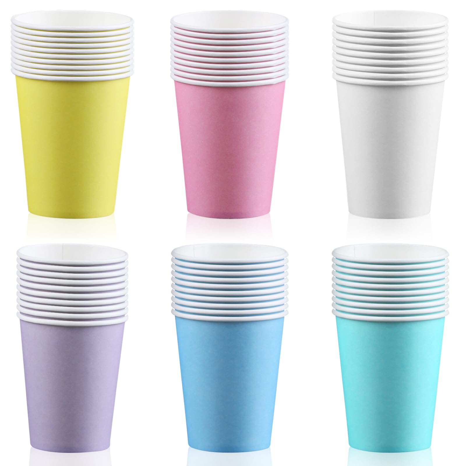 YWKJDDM Pastel Paper Cups, 60PCS Color Paper Cup, Multicolor Party Cup for DIY Party Sundaes Frozen Yogurt Hot Soups(Four Colours)