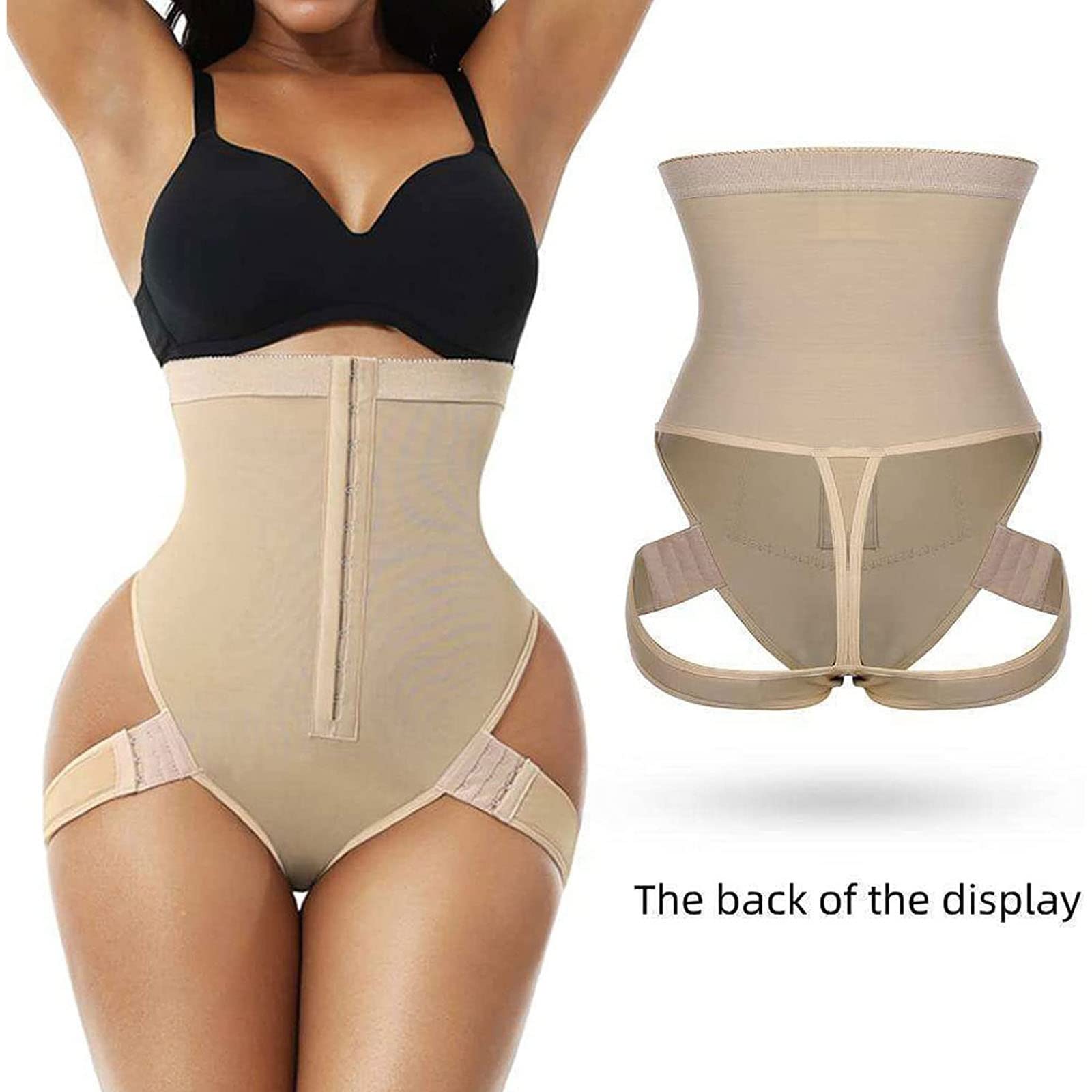 JIALIFT Butt Lifter Höschen Shapewear Damen Butt Lifter Shapewear Nahtlose Bauchkontrolle Hi-Waist Butt Lifting Höschen Sauna Weste (Color : Khaki, Size : 4XL)