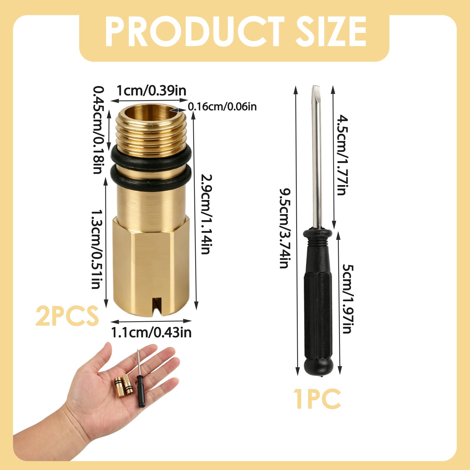 2 Tapones Ciegos de Latón M10 - Tappón Impermeable para Conexiones de Agua Fría y Caliente, tapón ciego grifo,Compatible con Grifos de Cocina y Baño (Rosca de 10 mm)