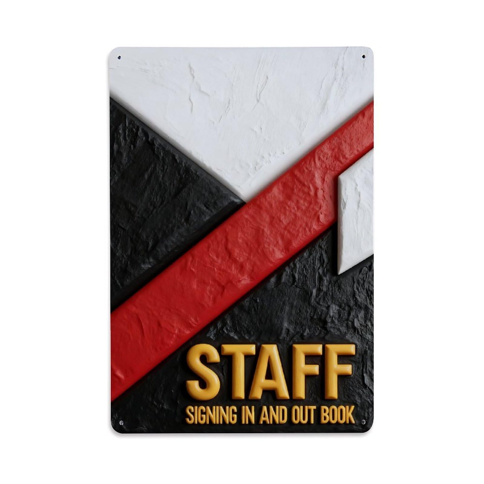 Staff Signing In And Out Book Vintage Metal Tin Sign Retro Wall Decor, Bar Garage Cafe Kitchen Home Wall Art Poster Decoration 8x12inches