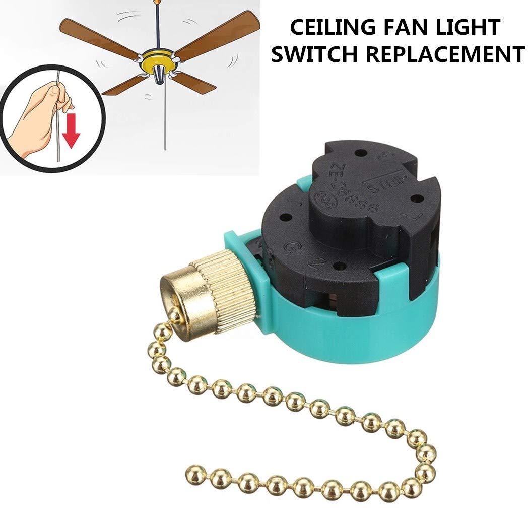 Ceiling Fan Switch, Zing Ear ZE268S6 3 Speed Pull Chain Control Switch Replacement Fan Speed