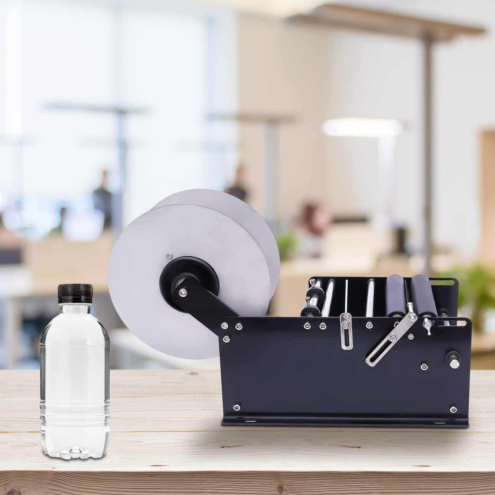 YUTOUB Manual Round Bottle Labeling Machine Adjustable Labeler Label Applicator Machine 15-20pcs/min MT-30 for Width 25-120mm Length Min. 25mm Label Labeling Accuracy of ±0.5mm/0.01inch