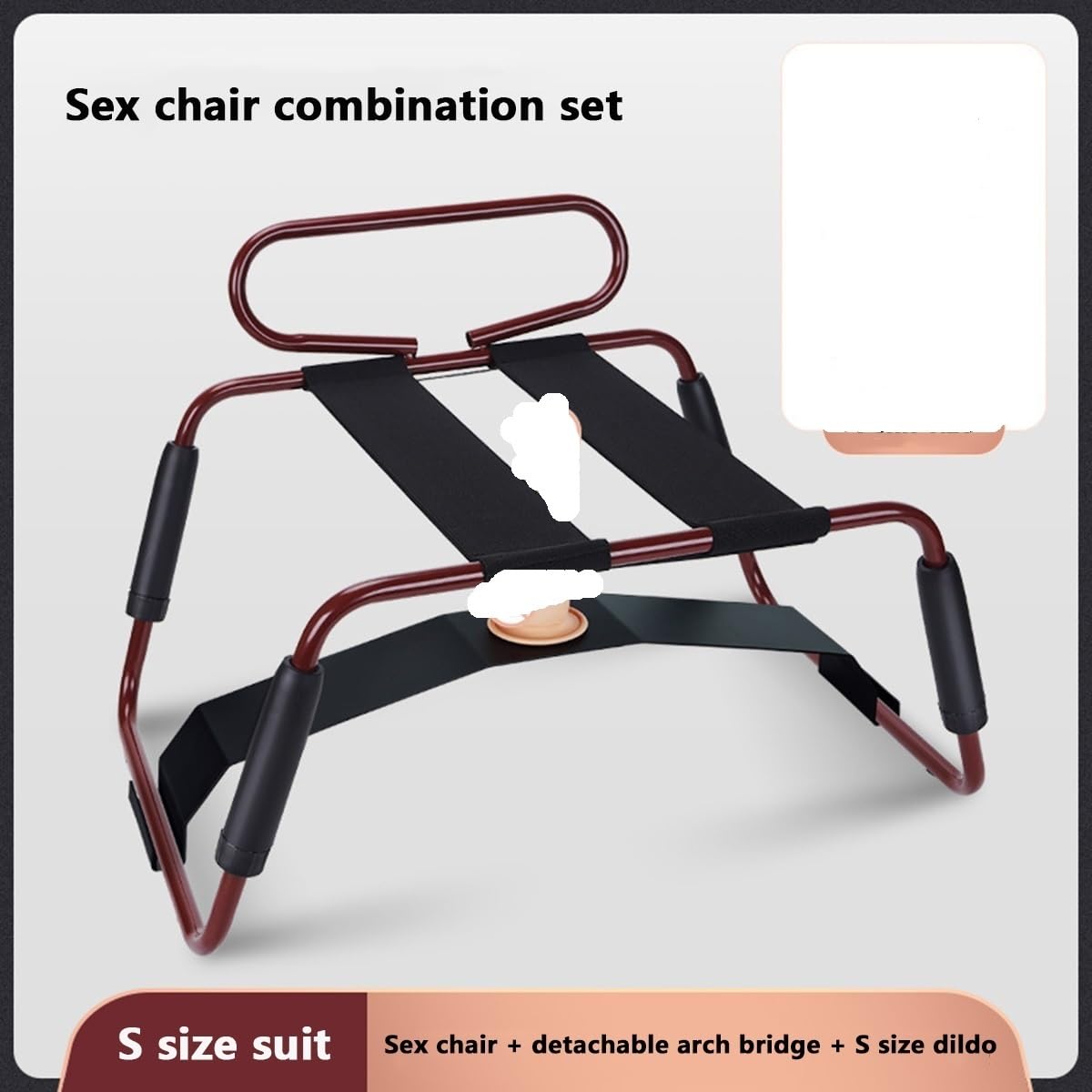 Chaise sexuelle multifonction, banc rehausseur de position sexuelle, jouet de nouveauté sexuelle BDSM pour jeu adulte(Armrest version with size S dildo)