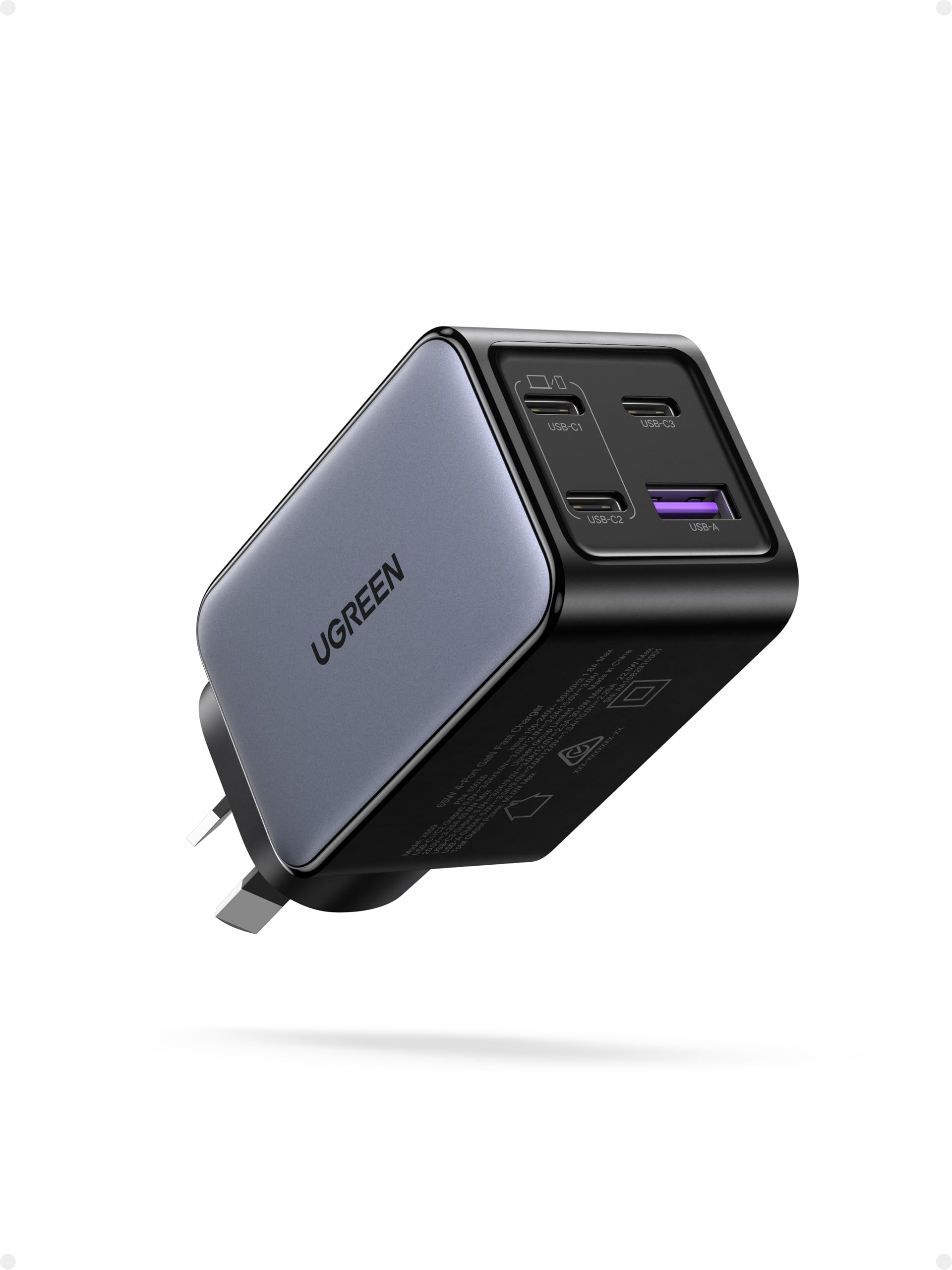 UGREEN 65W USB C Charger 4 Ports Nexode GaN II Fast Charging Block, PD3.0 Compact Power Adapter AU...