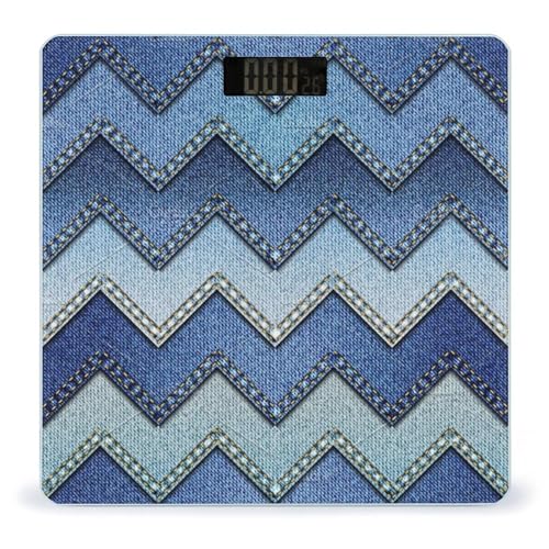 Báscula digital para baño en vidrio templado azul degradado miniatura 1