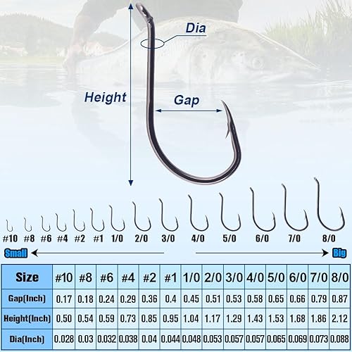 Miniatura 3 de Pulpo - gancho, pico, círculo, ganchos de agua dulce, rojo y negro, paquete de 100-50