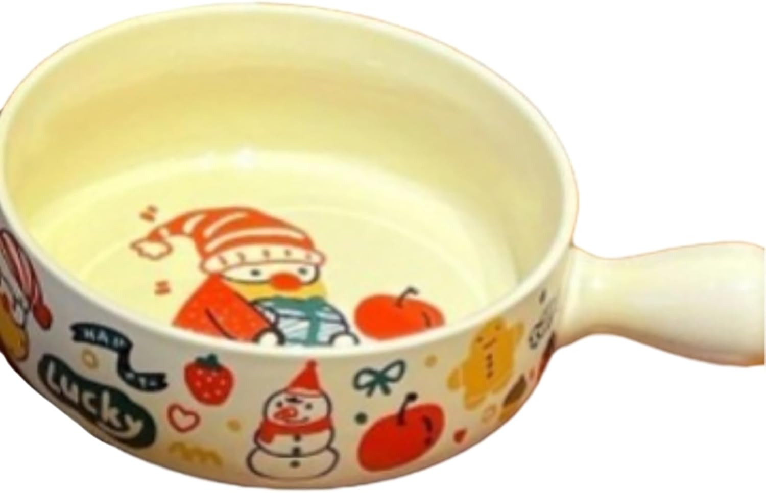 Ceramic Christmas Paradise Bowl Home Fresh and Exquisite Personality-Large Ear Bowl