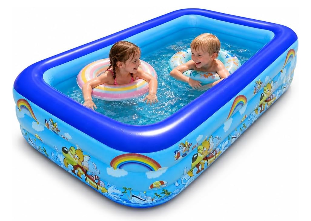 Airoieak Large Paddling Pool, PVC 3 Layer Inflatable Paddling Pool for Kids & Adults