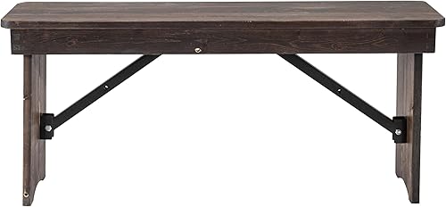 Miniatura 44 de Merrick Lane Tinsley - Banco plegable de pino macizo rústico antiguo de 40 x 12 pulgadas Rústico antiguo,Blanco rústico antiguo,Negro lavado,Natural