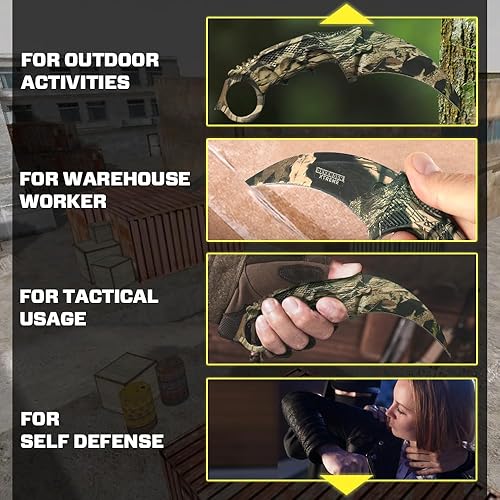 Miniatura 7 de Cuchillo Karambit  Cuchillo de hoja fija  Cuchillos Karambit  Cuchillos CSGO Raptor Claw  El mejor Carambit de combate para caza, camping,