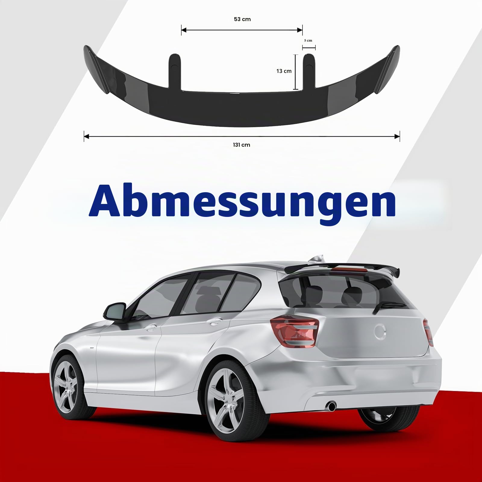 131CM Auto Heckspoiler Kompatibel mit den Meisten Schrägheck/SUV/Kombi,Heckspoiler Universal Auto Schwarz Glanz, Einfache Installation