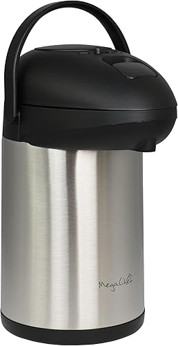 MegaChef 3 litros de acero inoxidable vacío cuerpo bomba tapa aire olla