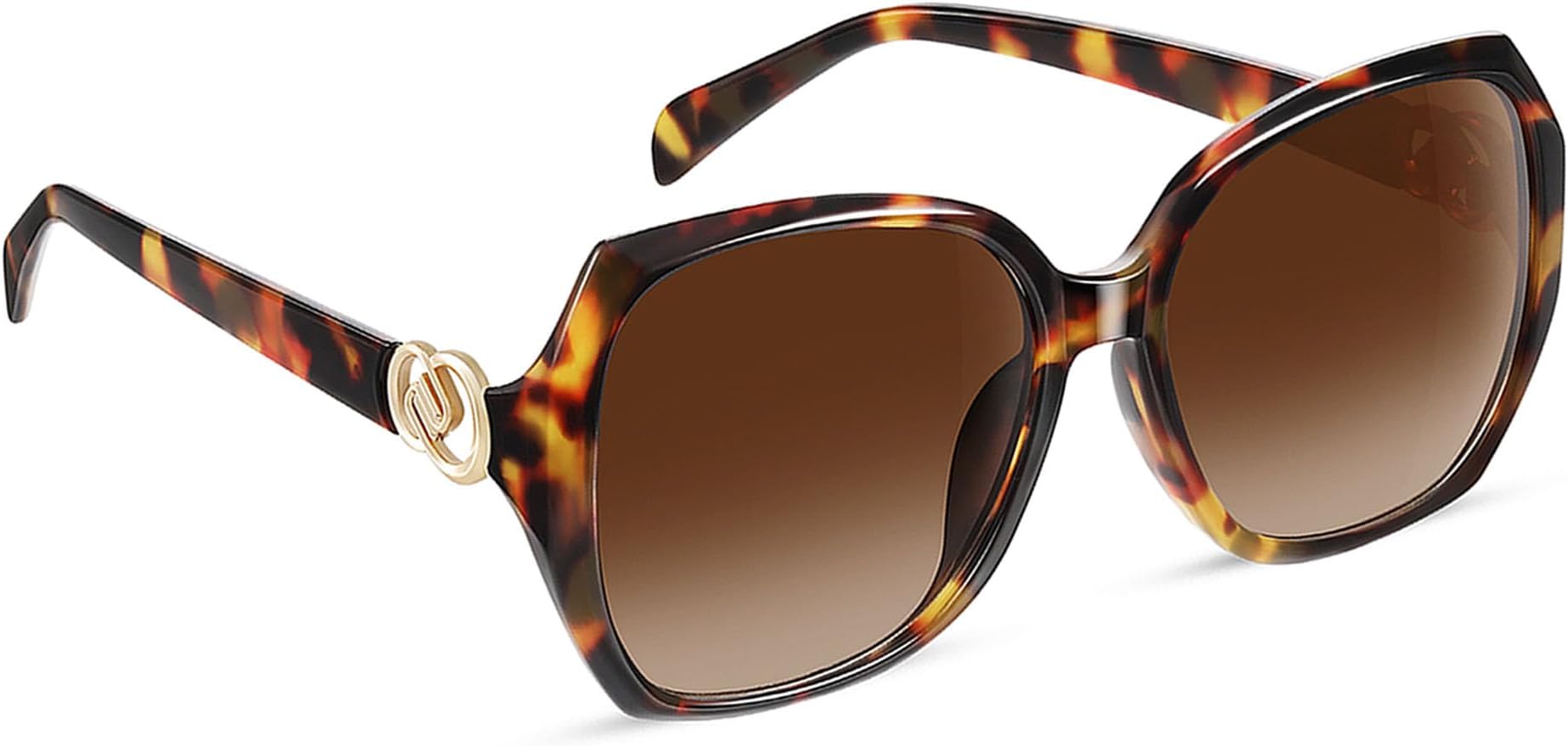 sunglasses mens Unisex Classic Retro Rectangular Shades,Smooth leopard brown