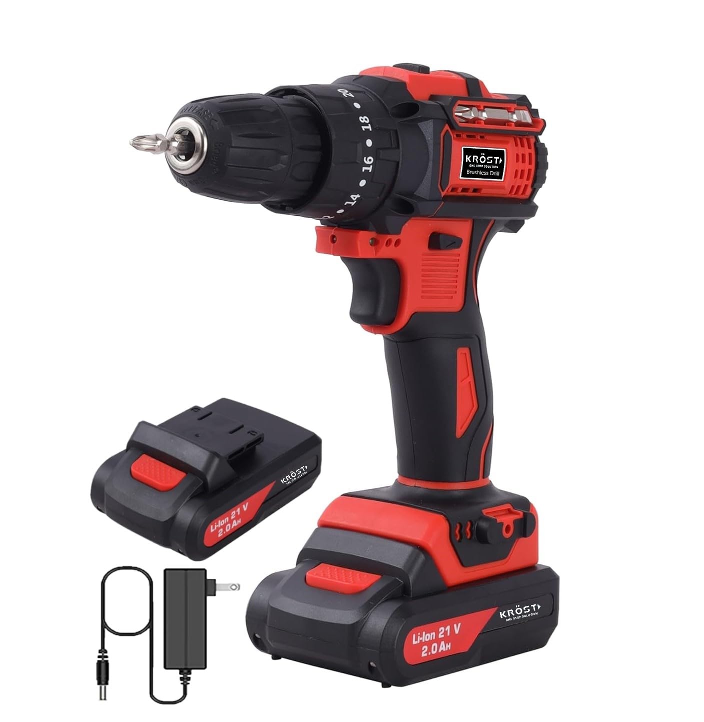 KROST Brushless Cordless 21V Drill Motor Hammer Impact Multi Function  Drill, Keyless Chuck Torque Screwdriver Keyless Drill Chuck 2pcs 21V  Li-Ion