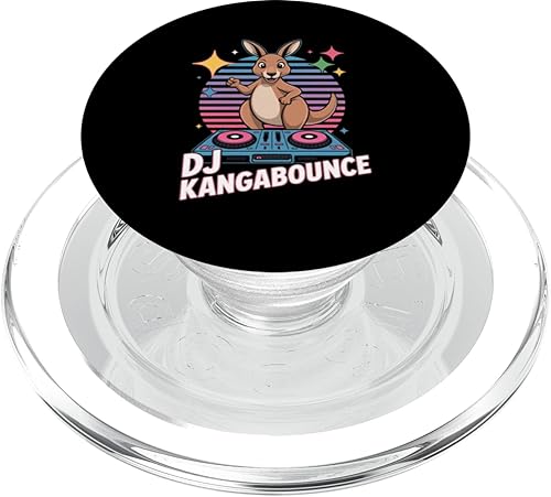 DJ Kangabounce Kangaroo Party DJ Retro Turntable Vibes PopSockets PopGrip for MagSafe