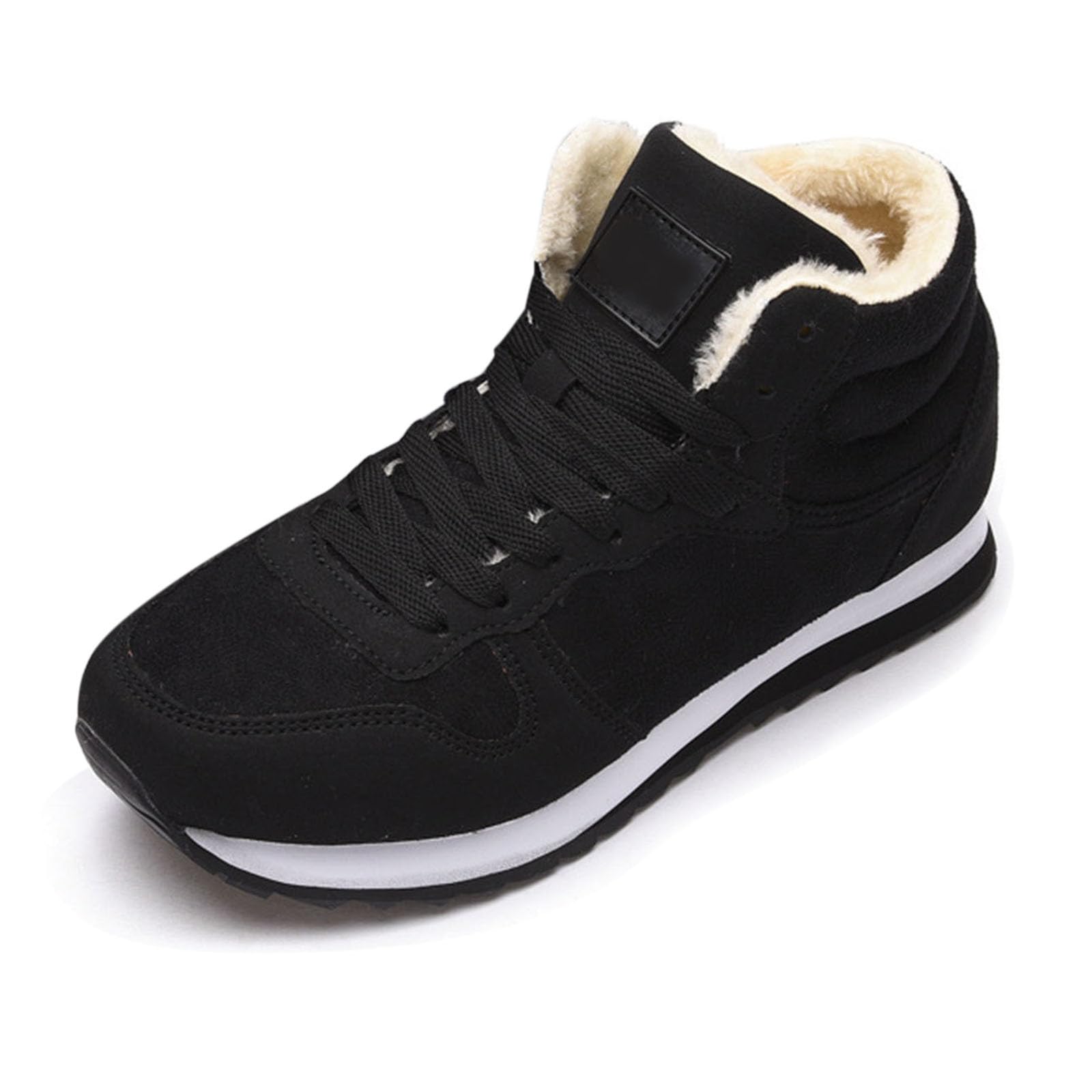Winter Boots For Women Outdoor Cold Weather Anti-Slip Suede Booties Platform Zip Up Fuzzy Boots Fur Lined Winter