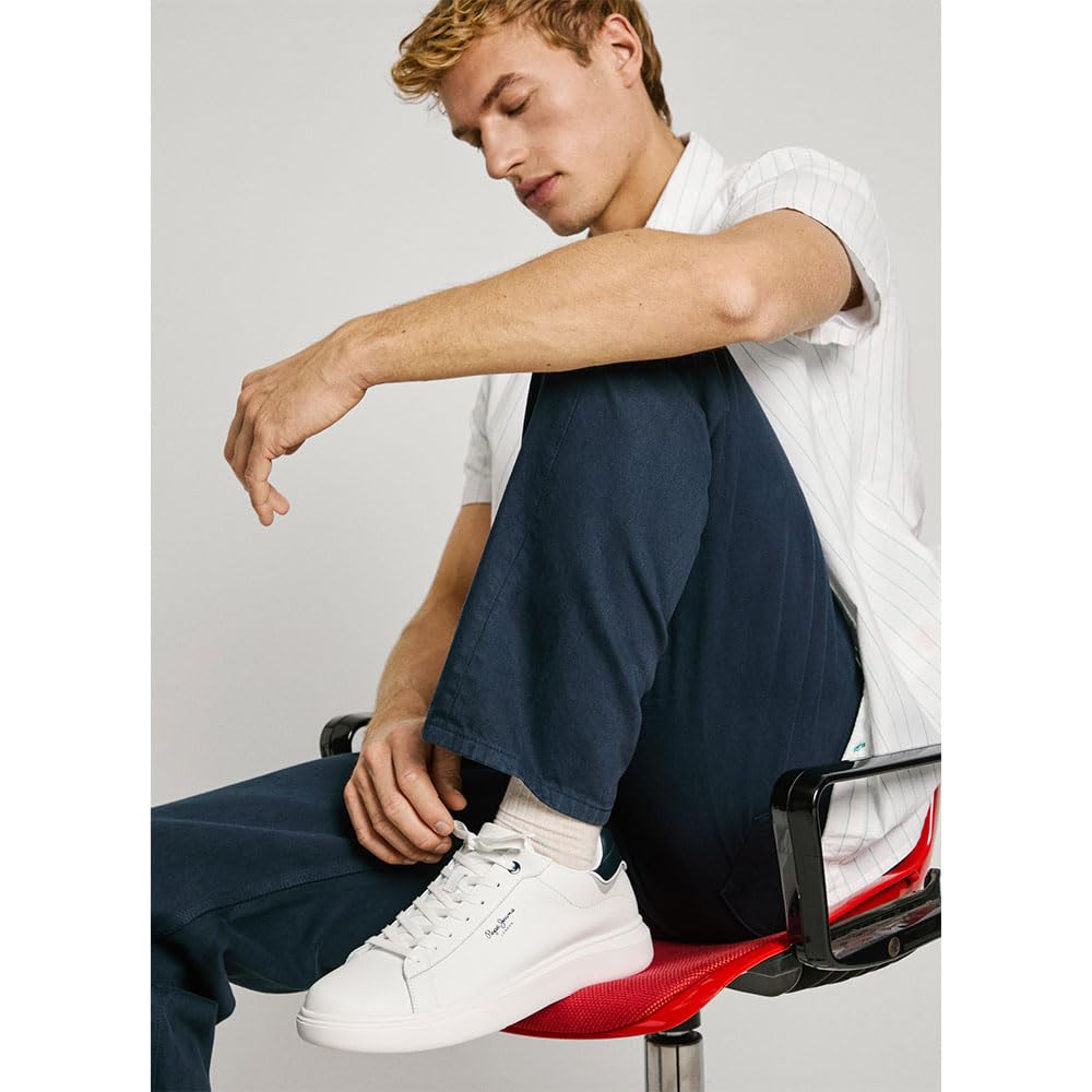 Pepe Jeans Zapatillas de Piel Eaton One Blanco